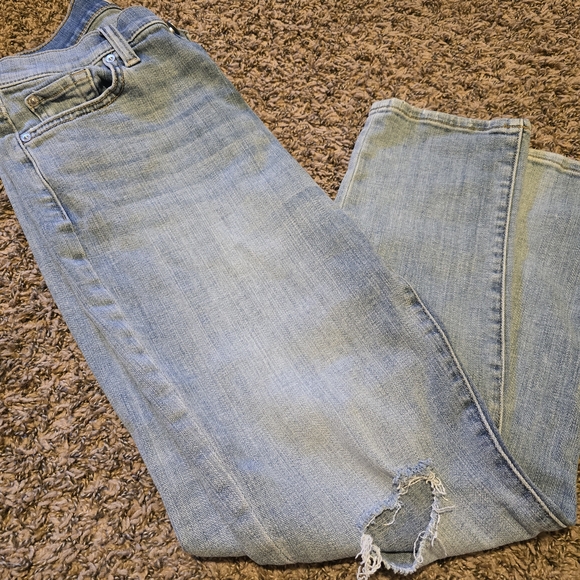 7 For All Mankind Denim - #215 7 For All Mankind Light Blue Straight Leg Jeans